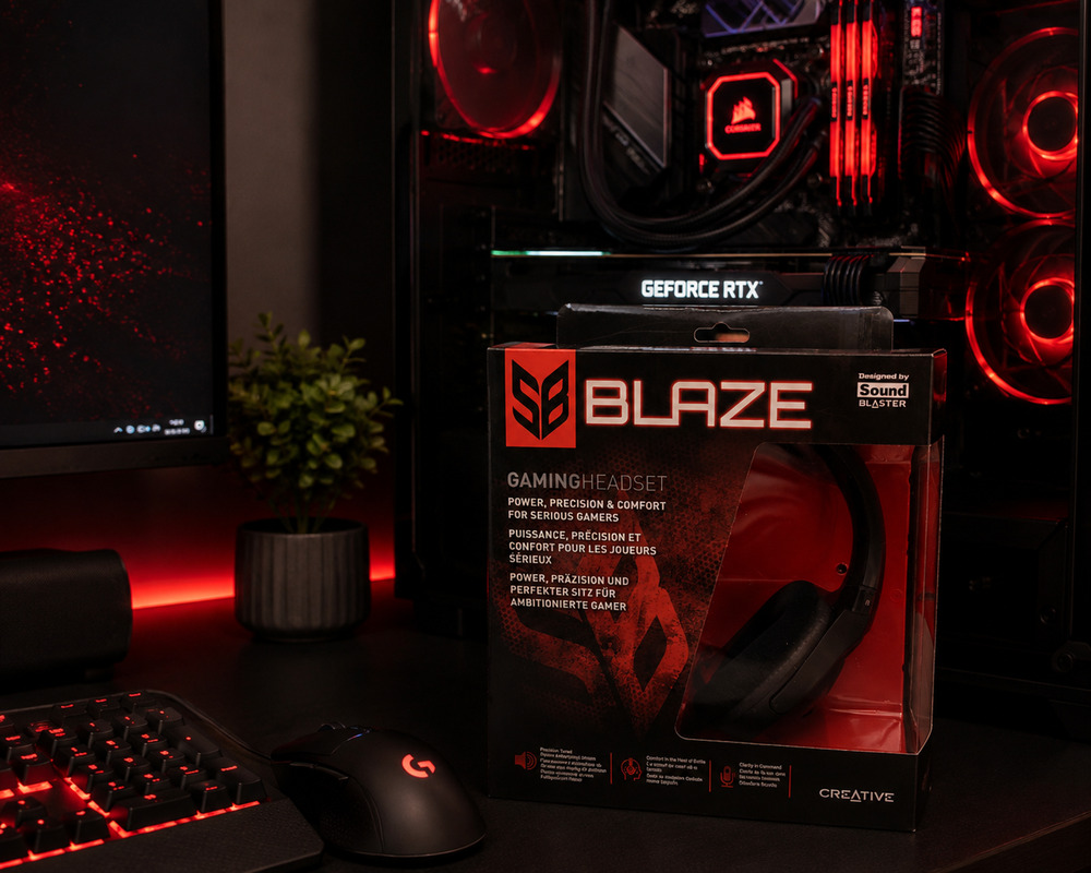 Creative Sound Blaster Blaze Gaming Headset Detachable Mic Open Box GH0320 New